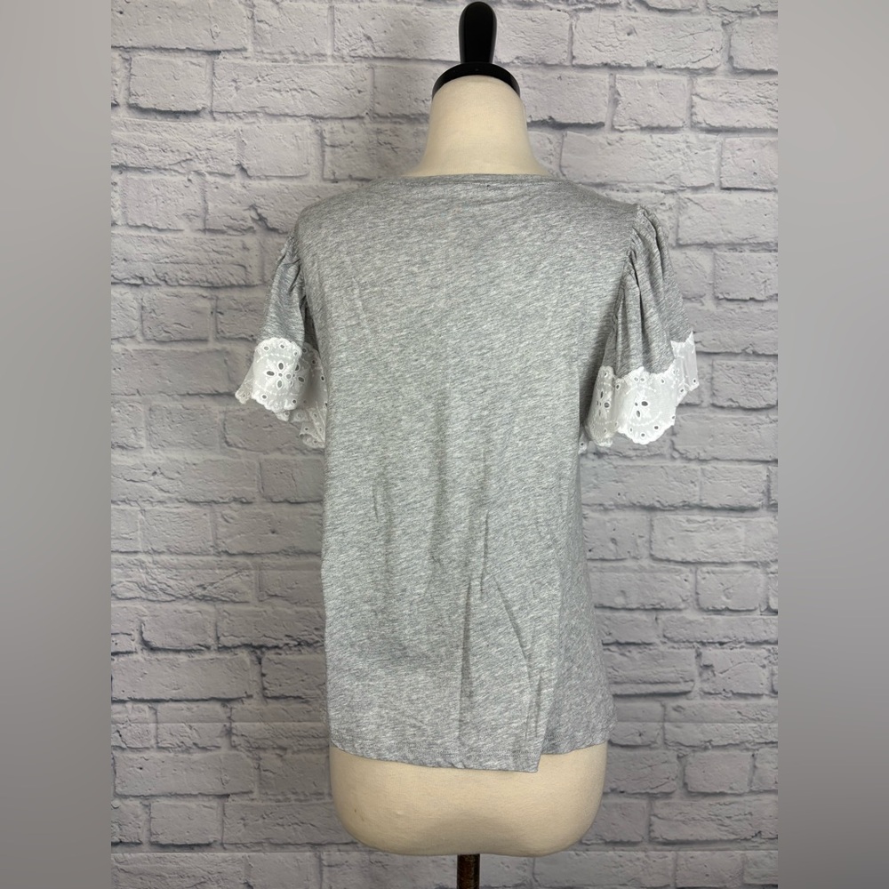 NWT T Tahari Crochet Flutter Sleeve Top size XS - Picture 6 of 8